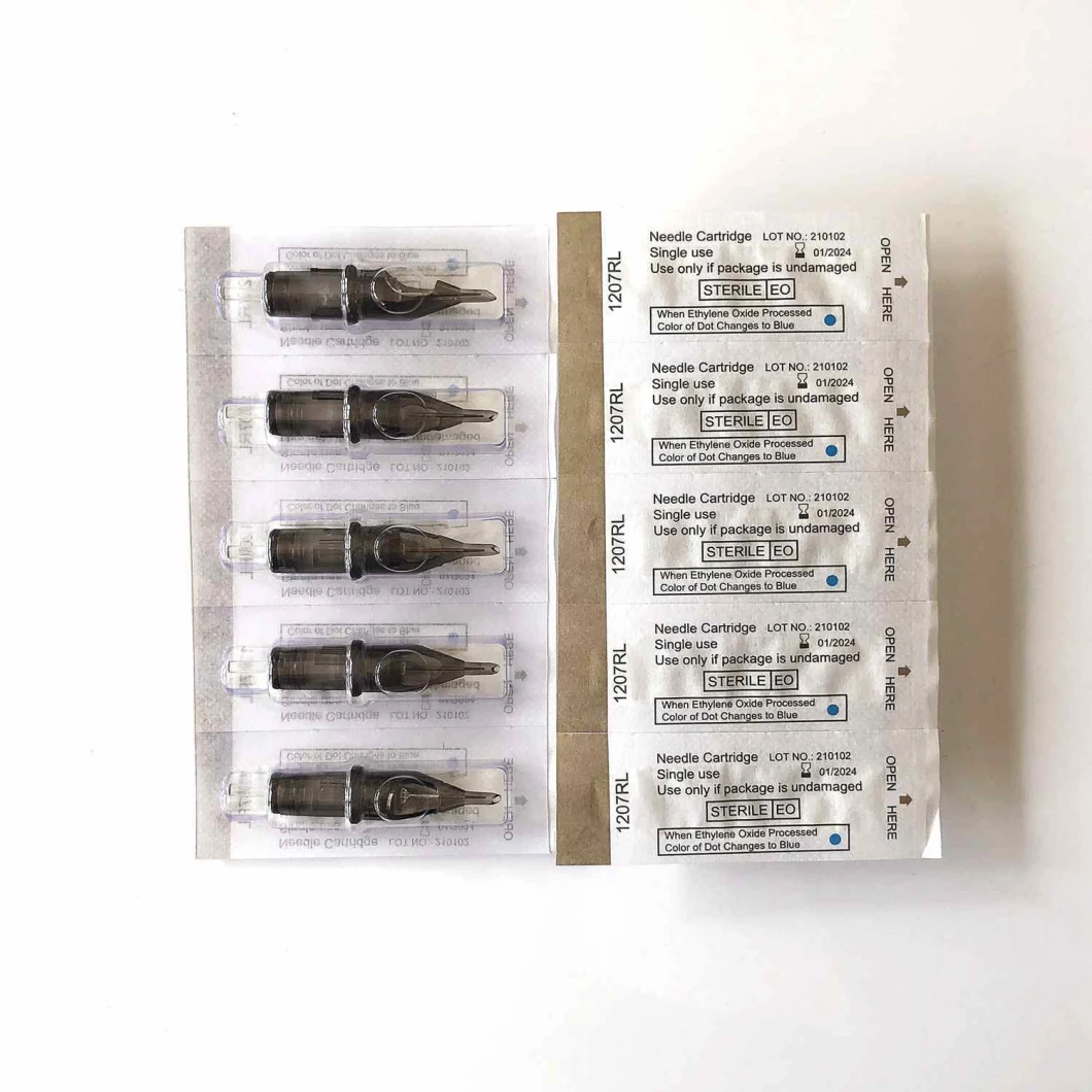 Disposable Tattoo Needle Cartridges with Transparent 1207RS Grey Color