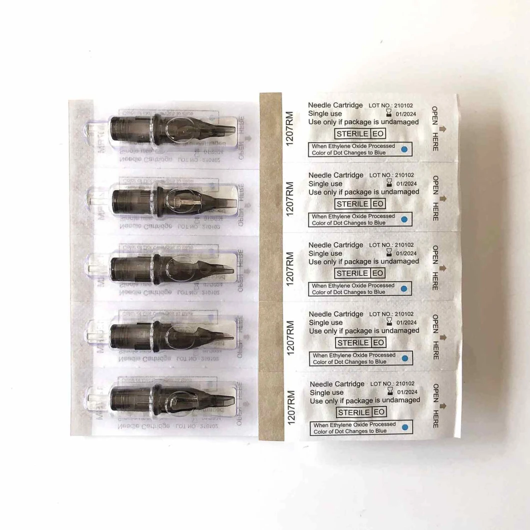 Disposable Tattoo Needle Cartridges with Transparent 1207RS Grey Color