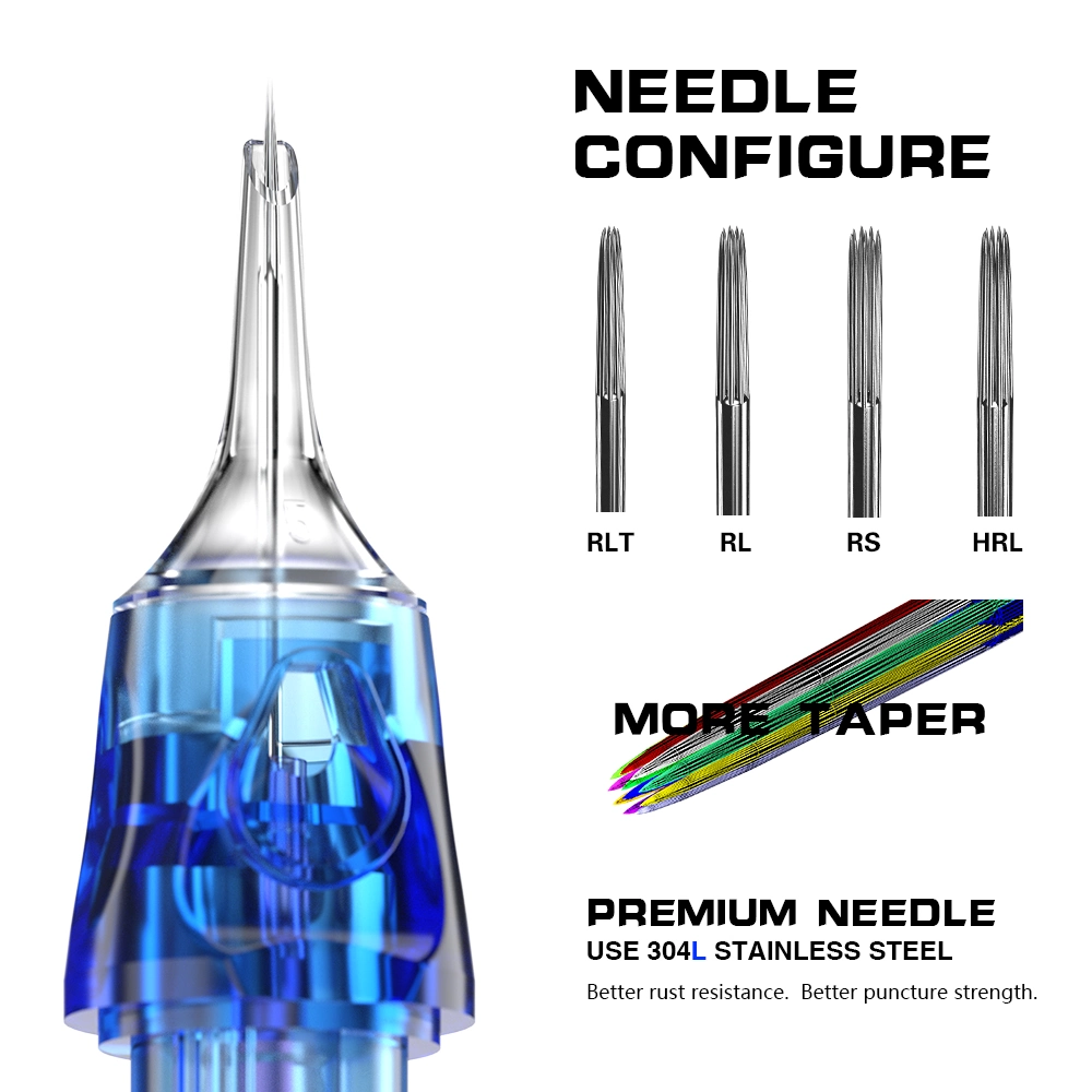 CNC Top Quality 316L Stainless Steel Safety Membrane Tattoo Cartridge Needle Tattoo Cartridge