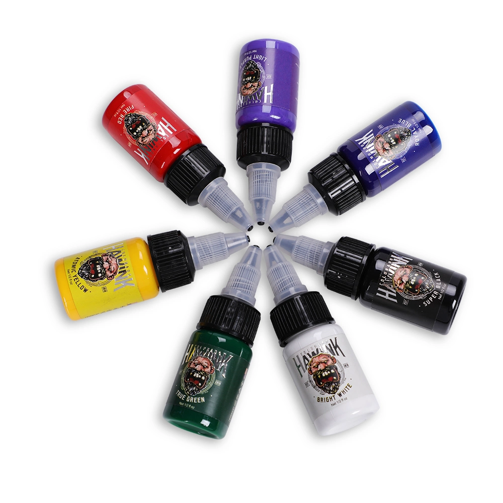 Hawink Best Quality 7 Colors Tattoo Ink Set for Sale Waterproof Pigment Tattoo Ink Temporary Tattoo Ink