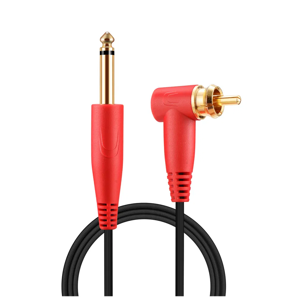 문신 기계를 위한 고품질 내구성 유연한 검정색 직각 RCA 케이블 문신 클립 케이블