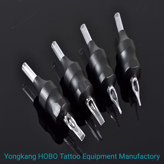 스테인레스 스틸 팁이 포함된 검은색 일회용 문신 그립 도매